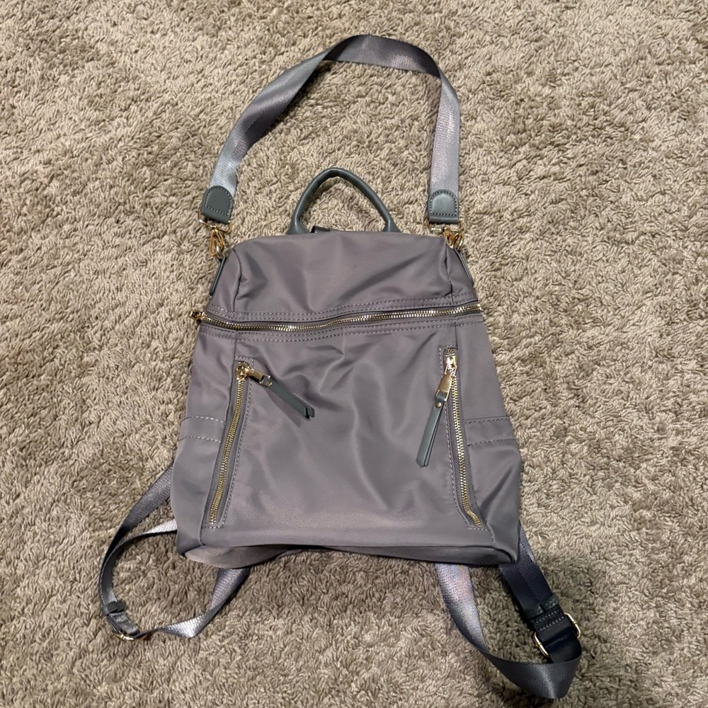 Miztique Stylish Gray Backpack Purse w/adjustable straps